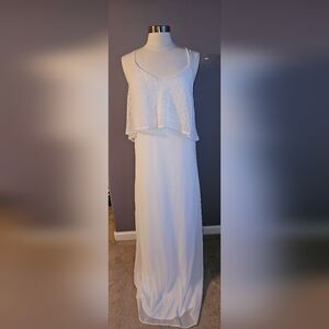 Crochet white maxi dress